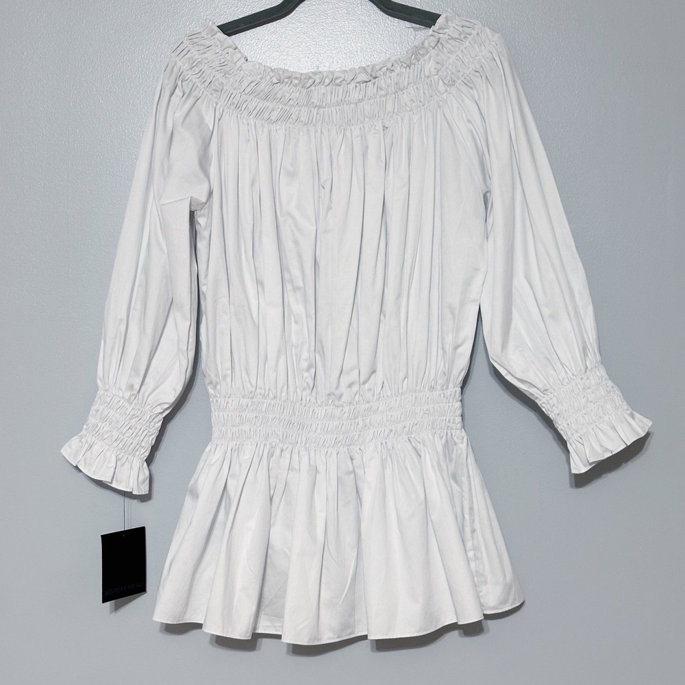 Norma Kamali White Off-Shoulder Mini Dress - Picture 8 of 9